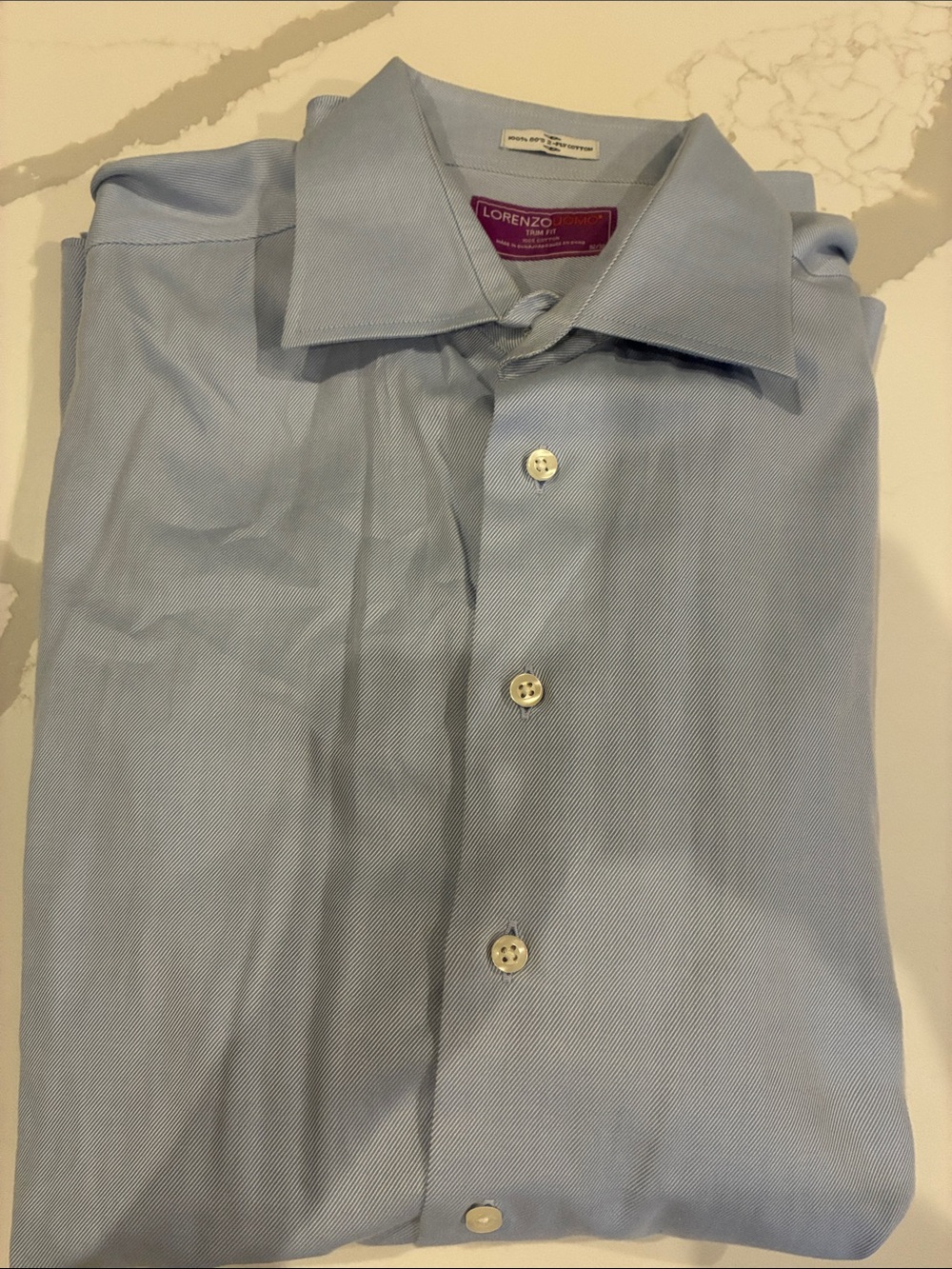 Lorenzo Uomo Pale Blue Men's Dress Shirt - Classic Point Collar